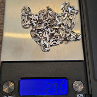 9kt White Gold Curb Chain