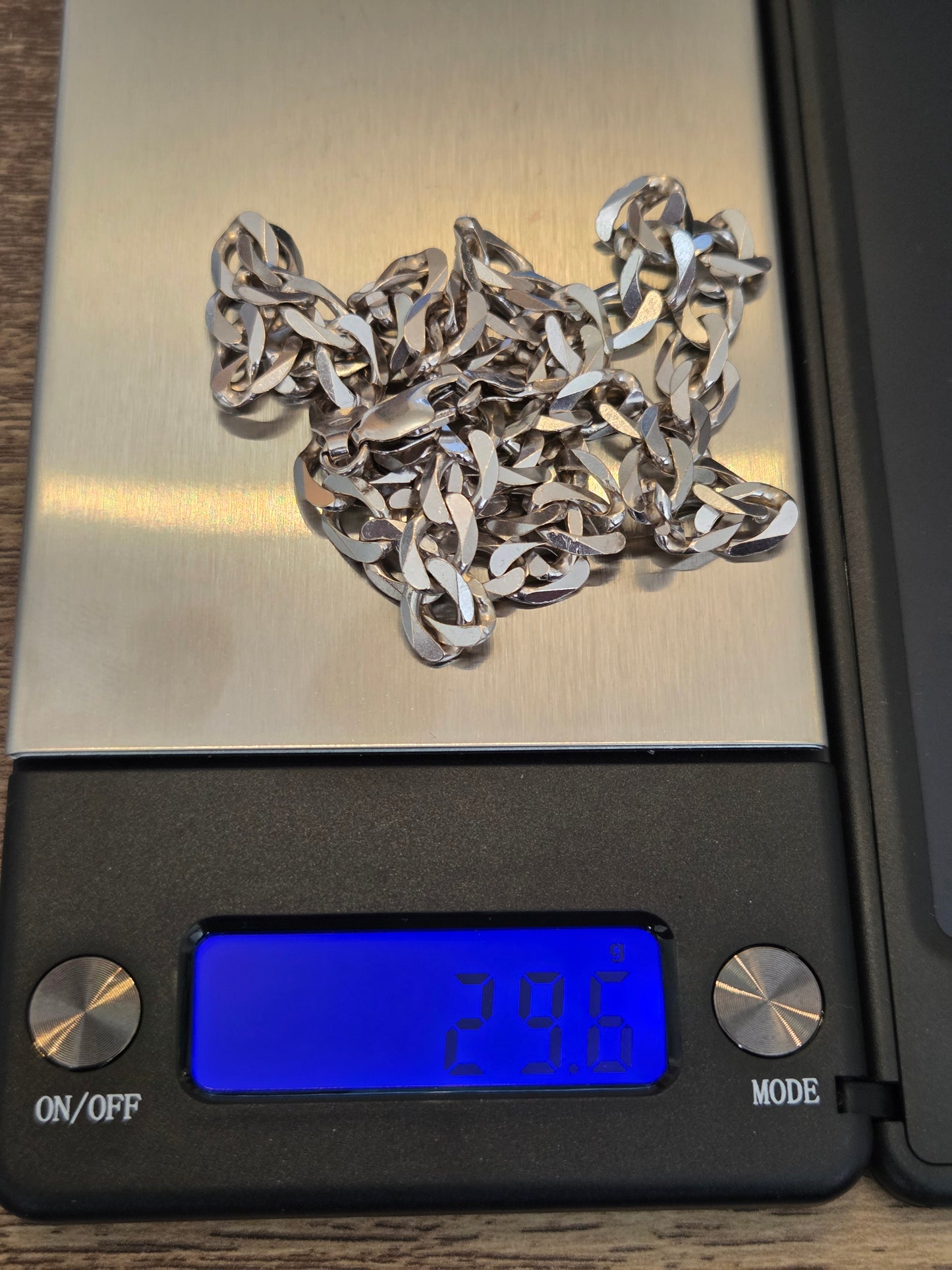 9kt White Gold Curb Chain