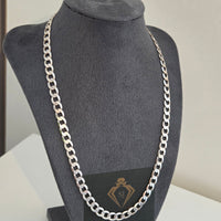 9kt White Gold Curb Chain