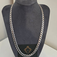 9kt White Gold Curb Chain