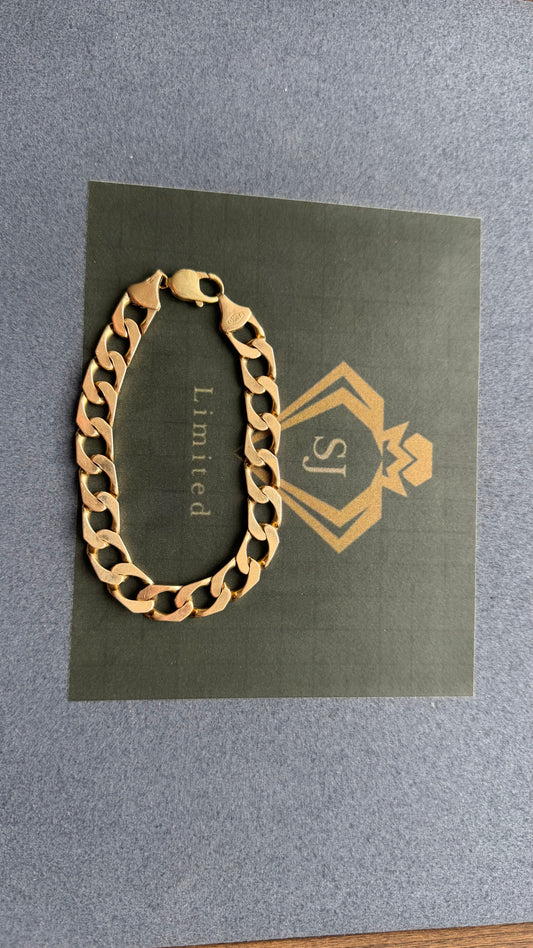 9ct Gold Curb Bracelet Solid